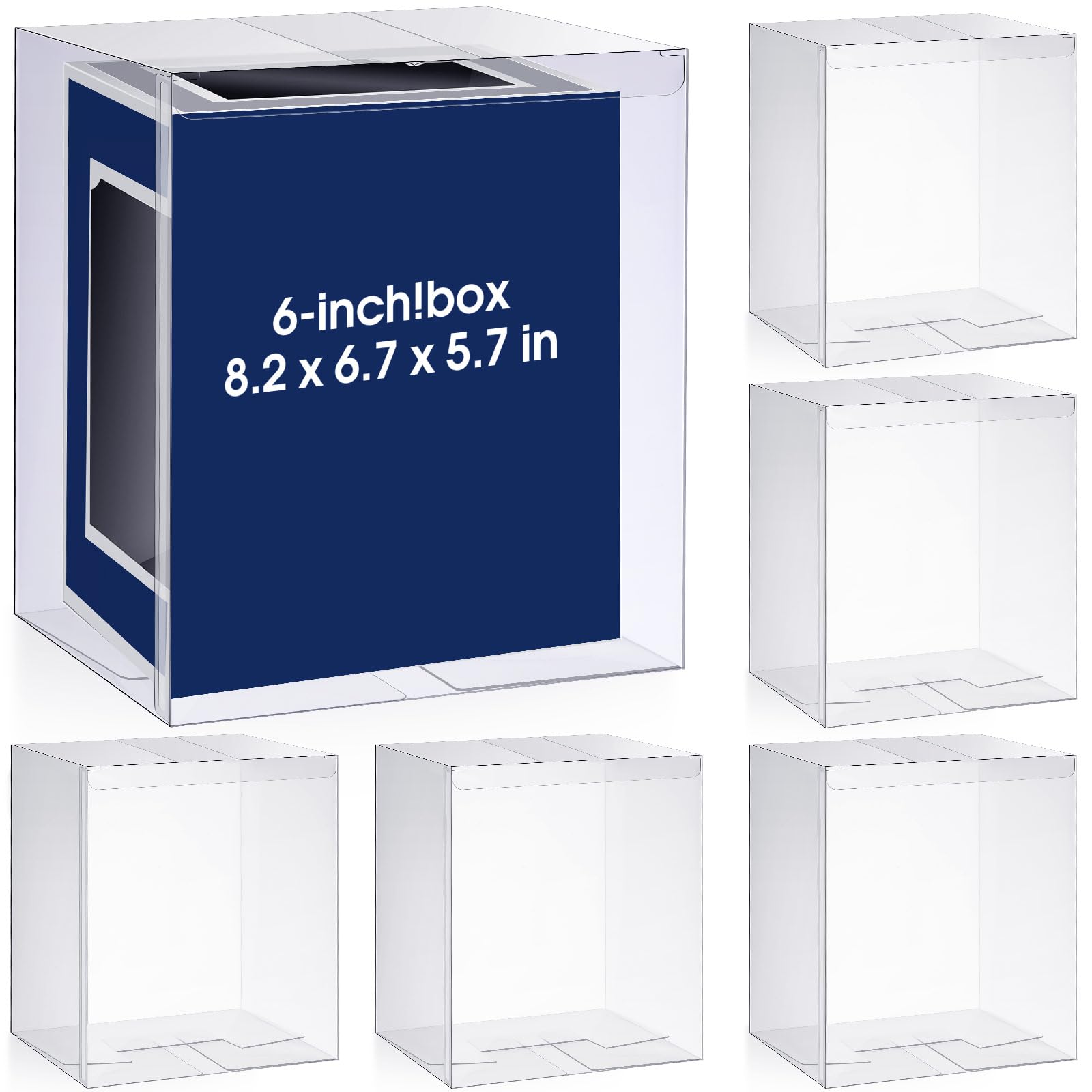 Amazon.com: Yexiya 6 Pack Clear Plastic Display Case, 8.2 x 6.7 x